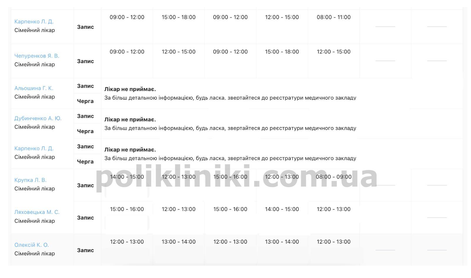розклад амбулаторії героїв маріуполя 6